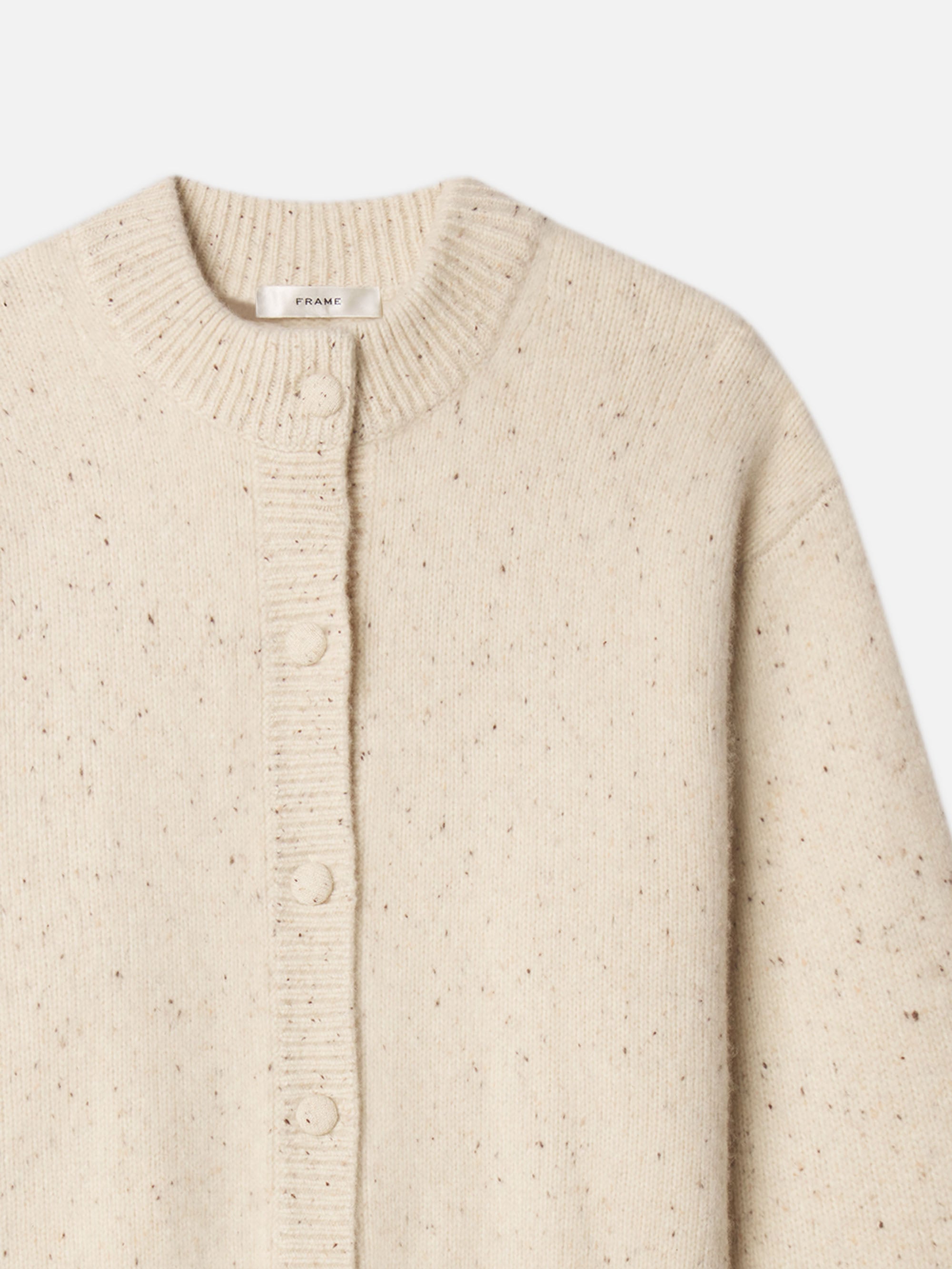 The Cashmere Fleck Cardi -- Oatmeal