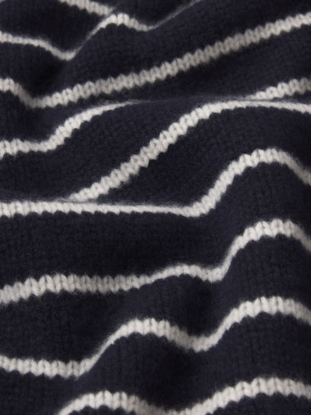 The Striped Cashmere Turtleneck -- Navy Multi