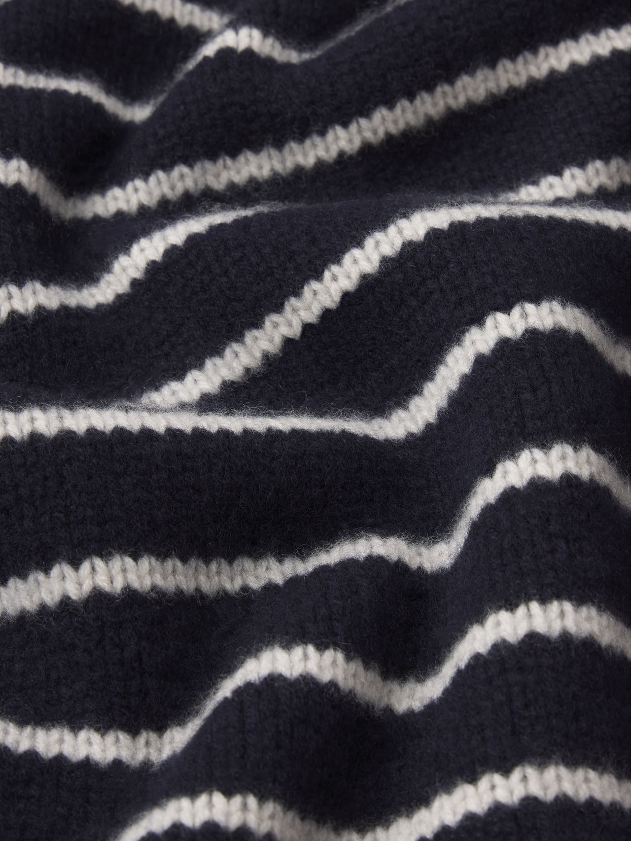 The Striped Cashmere Turtleneck -- Navy Multi