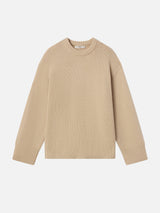 The Cashmere Oversized Crew -- Oatmeal Heather