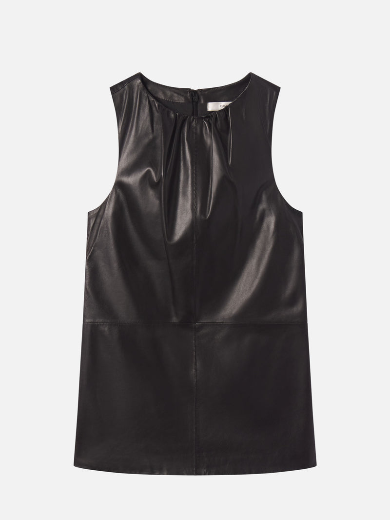 THE LEATHER PINAFORE DRESS BLACK
