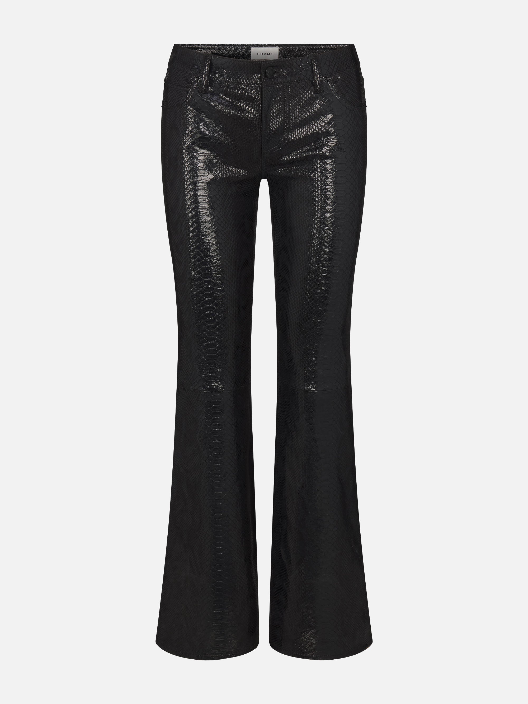 【FREY】FORM PANTS/Leather black Faux-leather high-rise straight pants in black - Philosophy Di