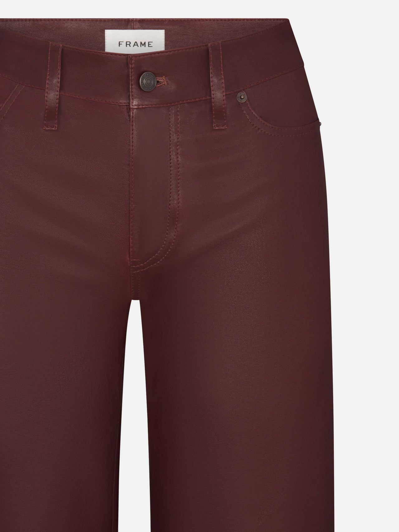 Le Slim Palazzo Leather Crop -- Oxblood