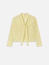 The Silk Modern Tie Blouse -- Butter
