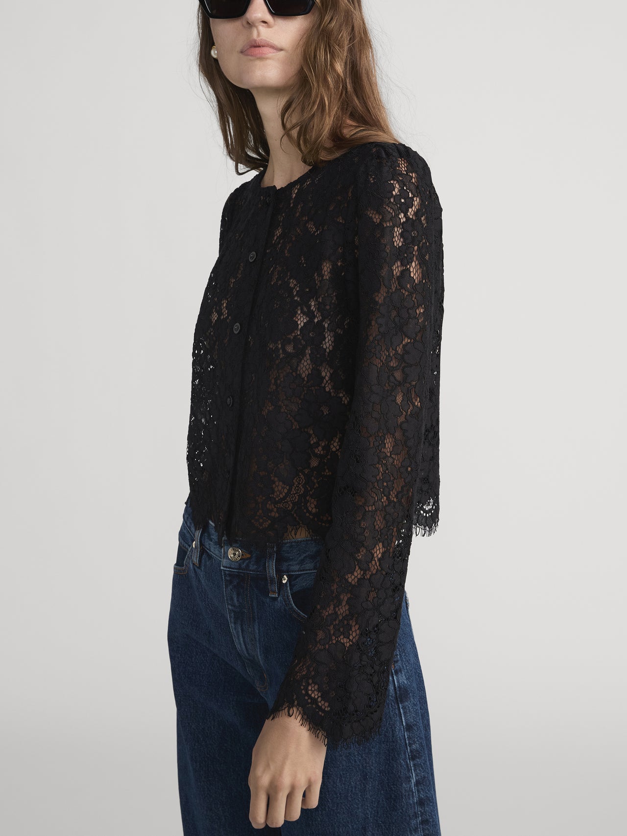 The Lace Blouse -- Black