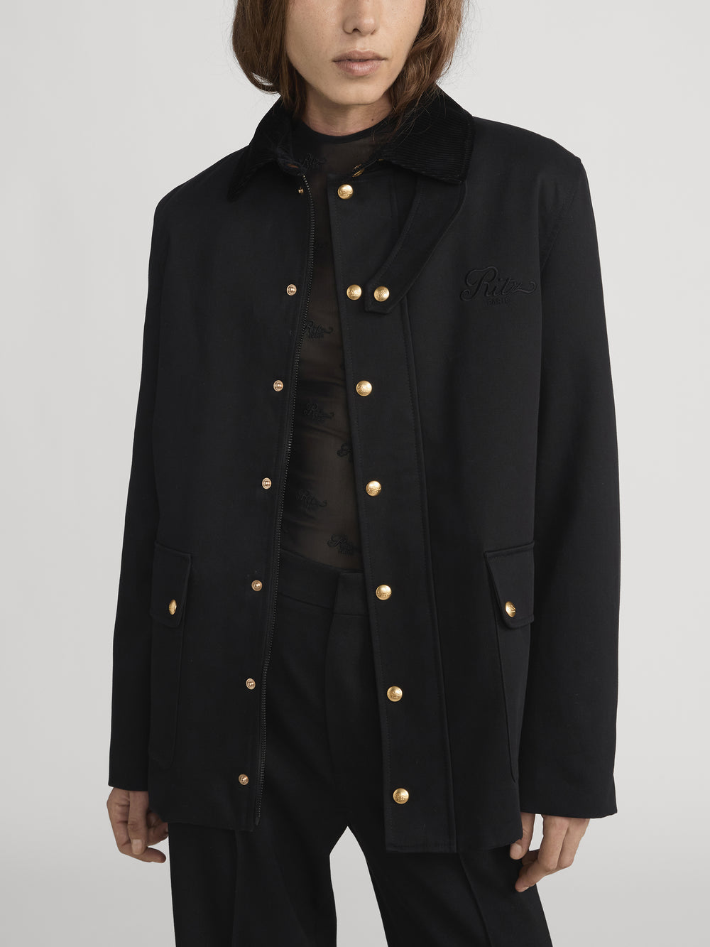 Ritz Jacket Front Crop On Model 