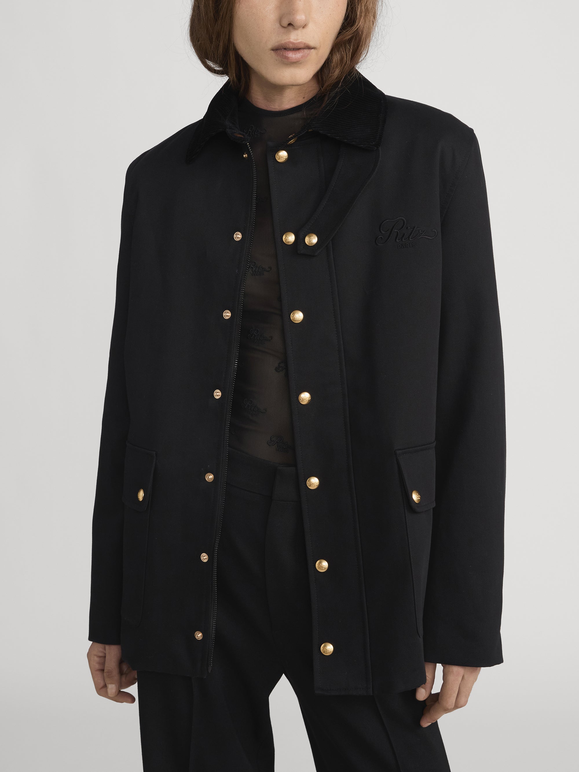 Ritz Jacket Front Crop On Model 
