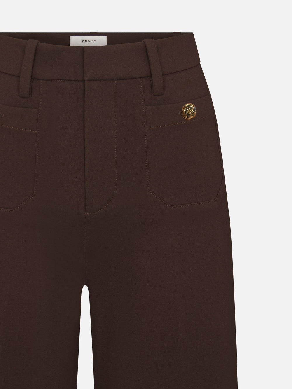 The Pixie Slim Palazzo Trouser Modernist Pocket -- Americano