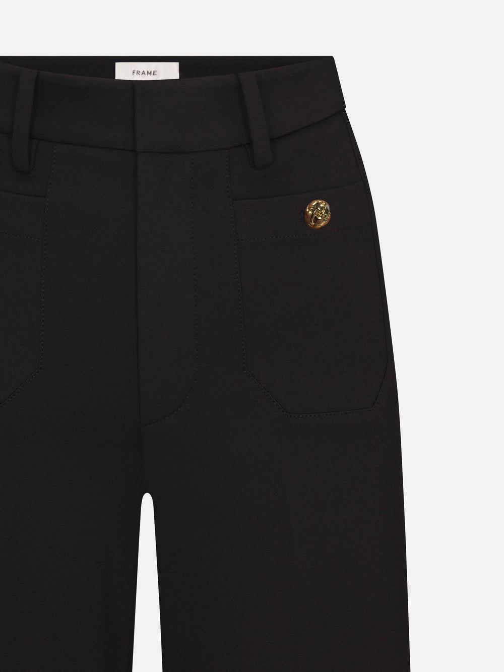 The Pixie Slim Palazzo Trouser Modernist Pocket -- Black