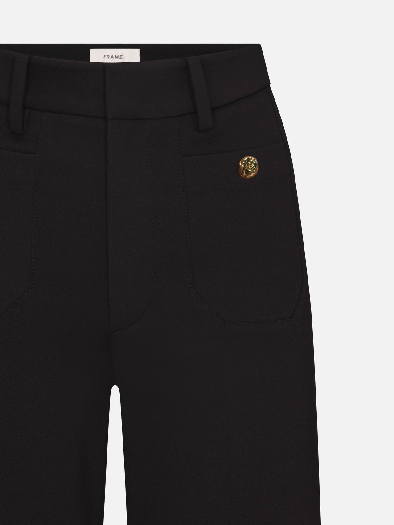 The Pixie Slim Palazzo Trouser Modernist Pocket -- Black