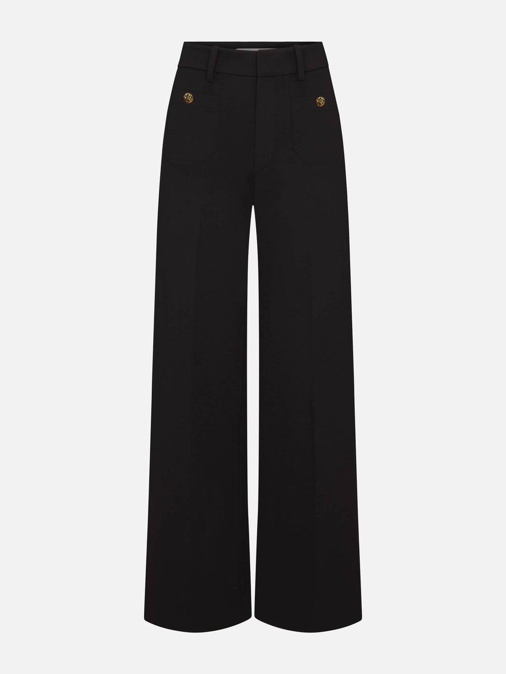 The Pixie Slim Palazzo Trouser Modernist Pocket -- Black