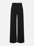 The Pixie Slim Palazzo Trouser Modernist Pocket -- Black