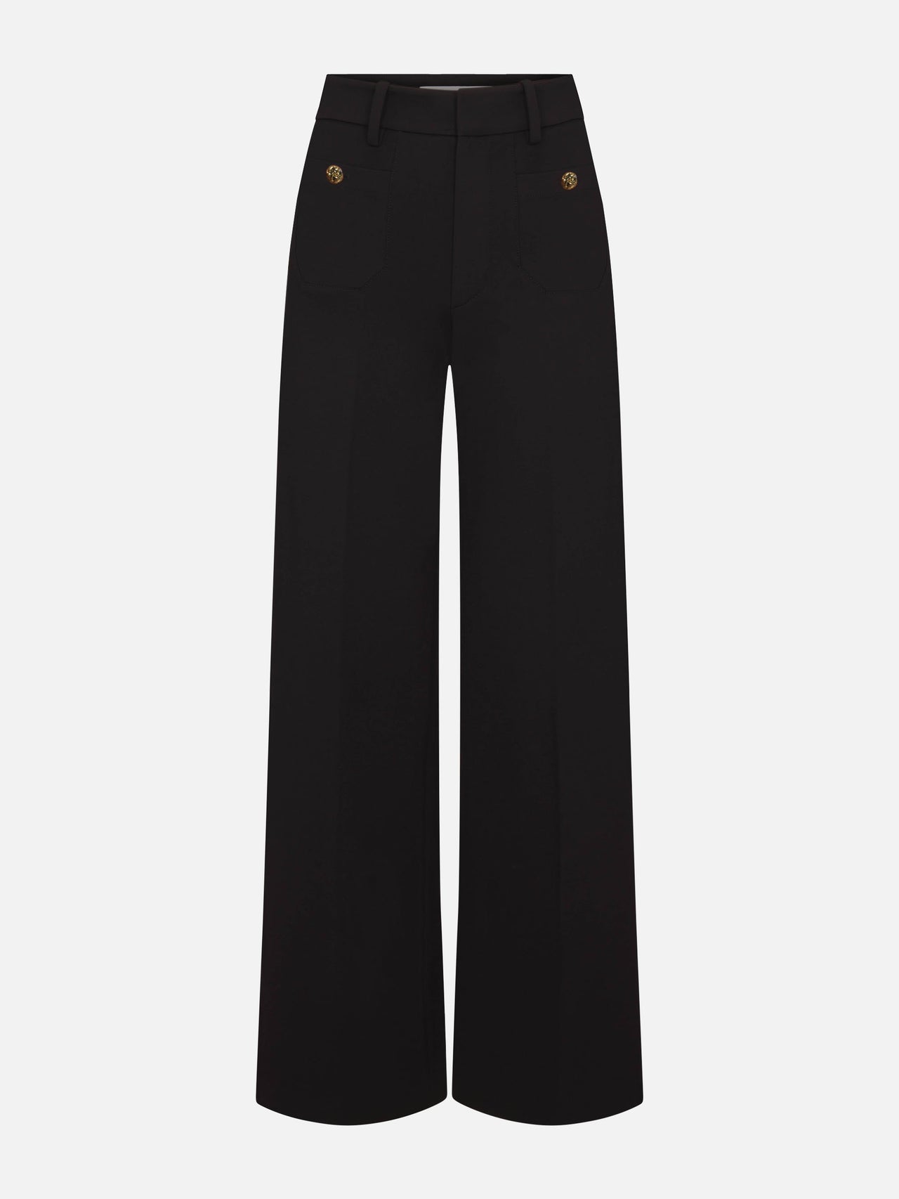 The Pixie Slim Palazzo Trouser Modernist Pocket -- Black