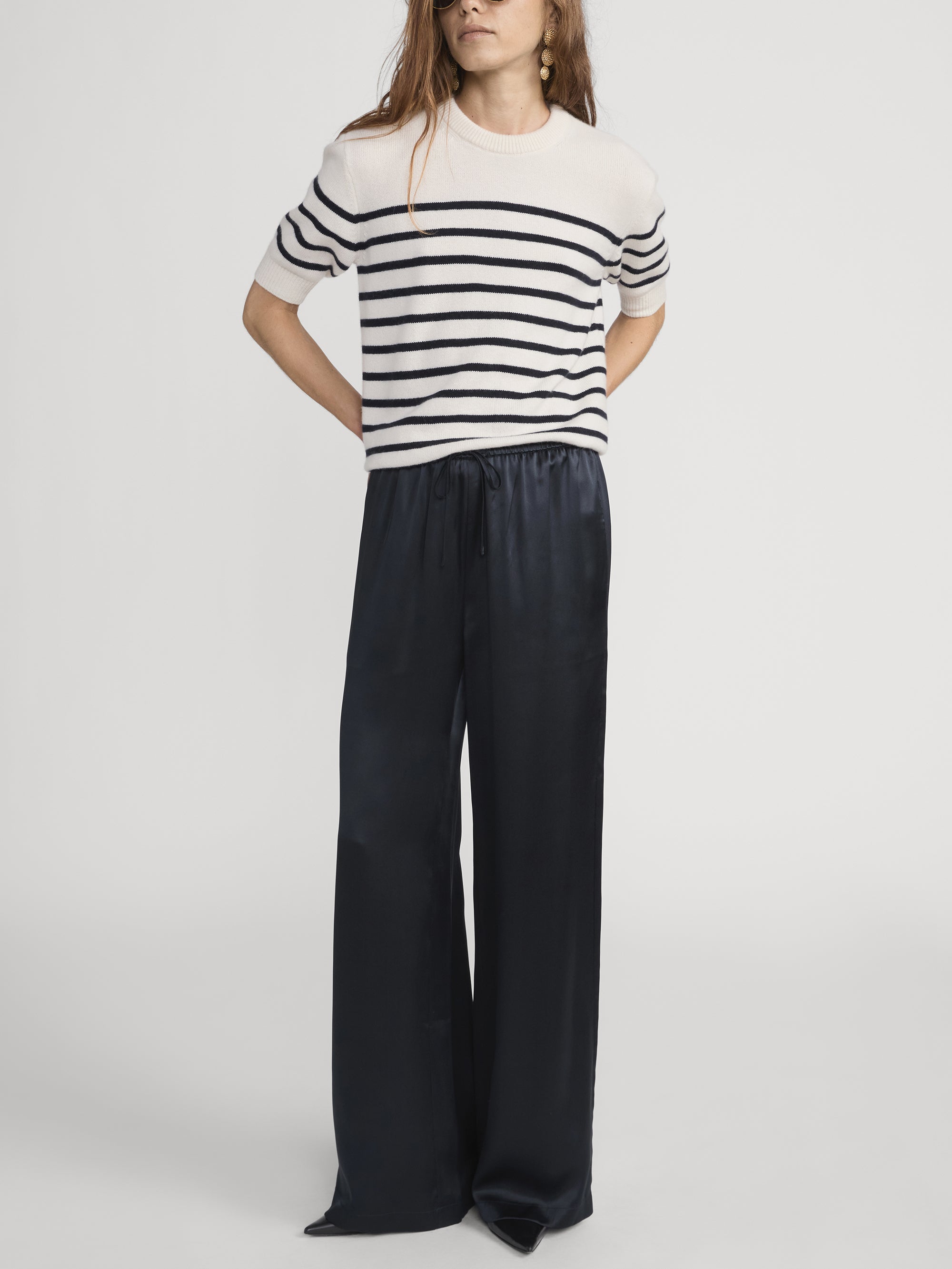 THE SILK LOUNGE PANT NAVY
