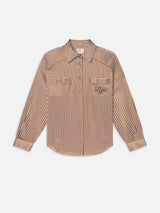 Ritz Striped Pajama Shirt -- Tan Multi