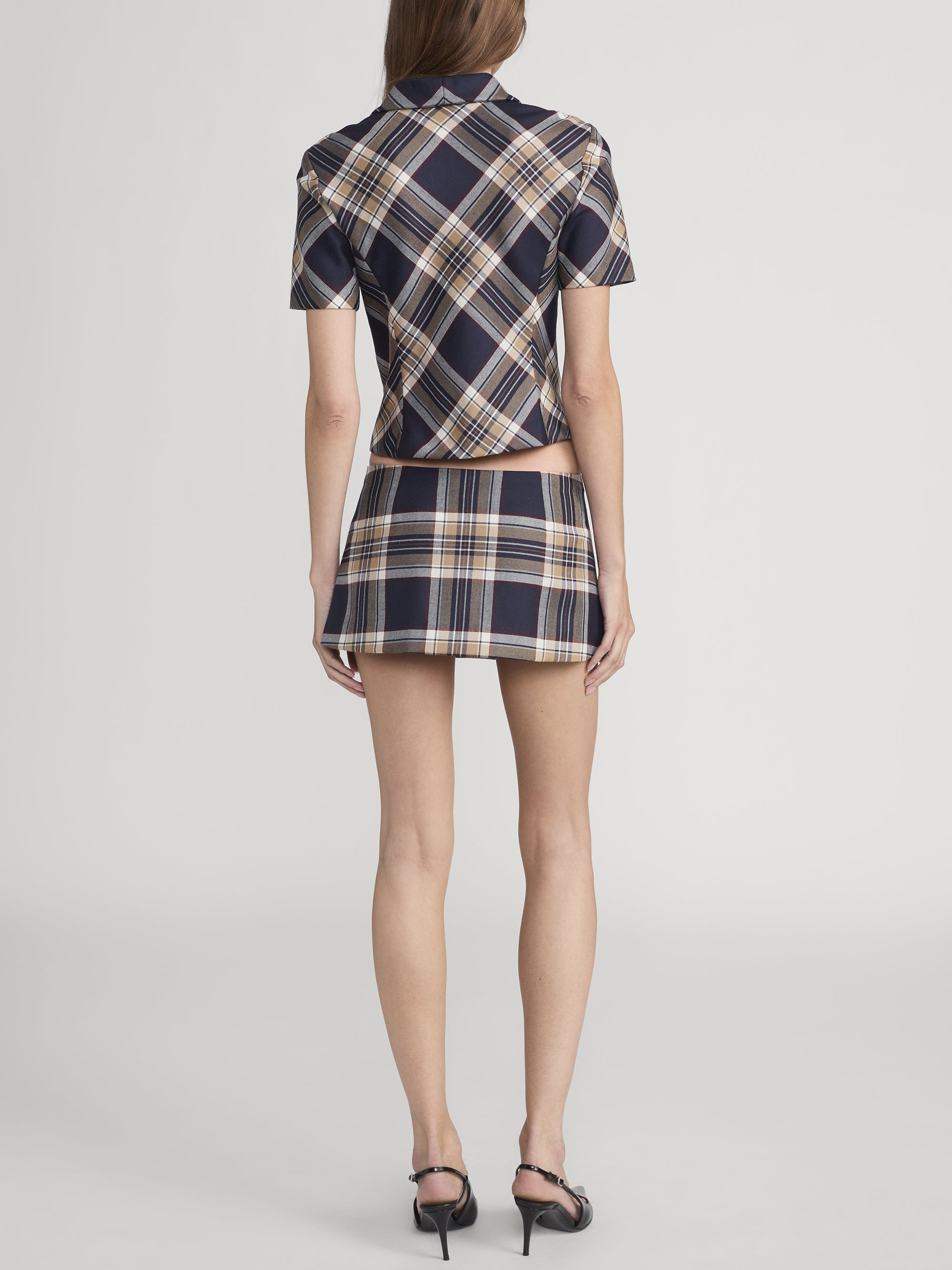 THE CHECKMATE SKIRT NAVY MULTI