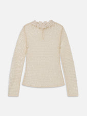 The Mesh Glimmer Top -- Cream