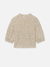 The Confetti Short Sleeve Sweater -- Cream