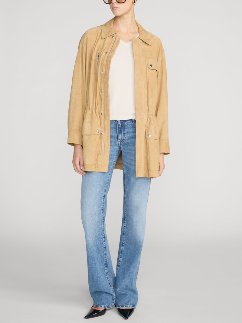 The Shrunken Cashmere V Neck -- Cream
