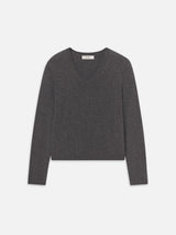 The Everyday Cashmere V Neck -- Heather Grey