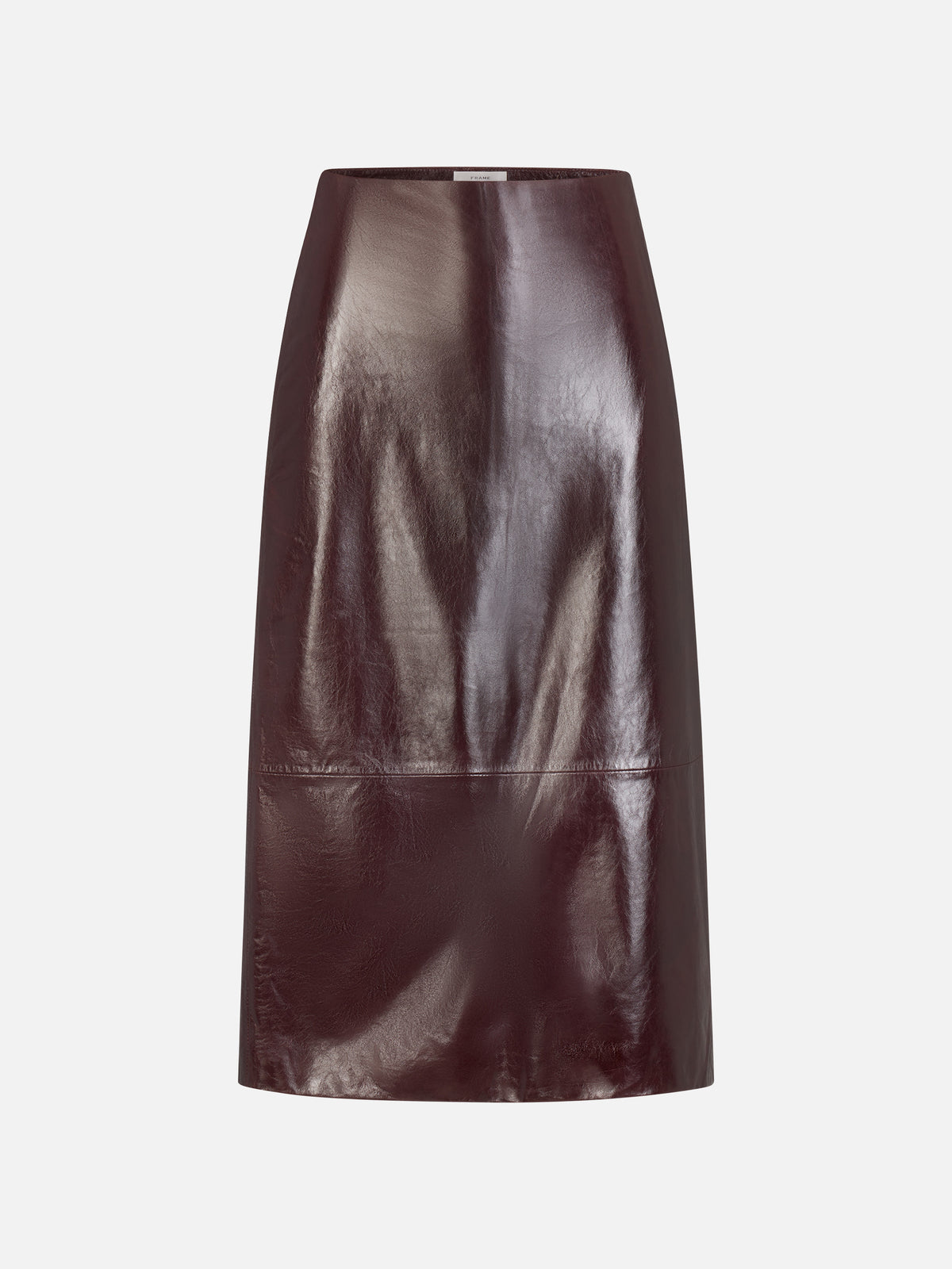 The Veda Leather Skirt -- Currant