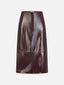 The Veda Leather Skirt -- Currant