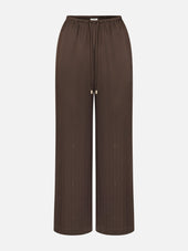 The Ritz Satin Pajama Pant -- Brown Shadow Stripe