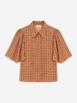 The Flutter Shirt -- Taupe Multi Plaid