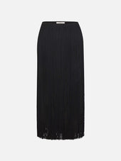 The Fringe Midi Skirt -- Black