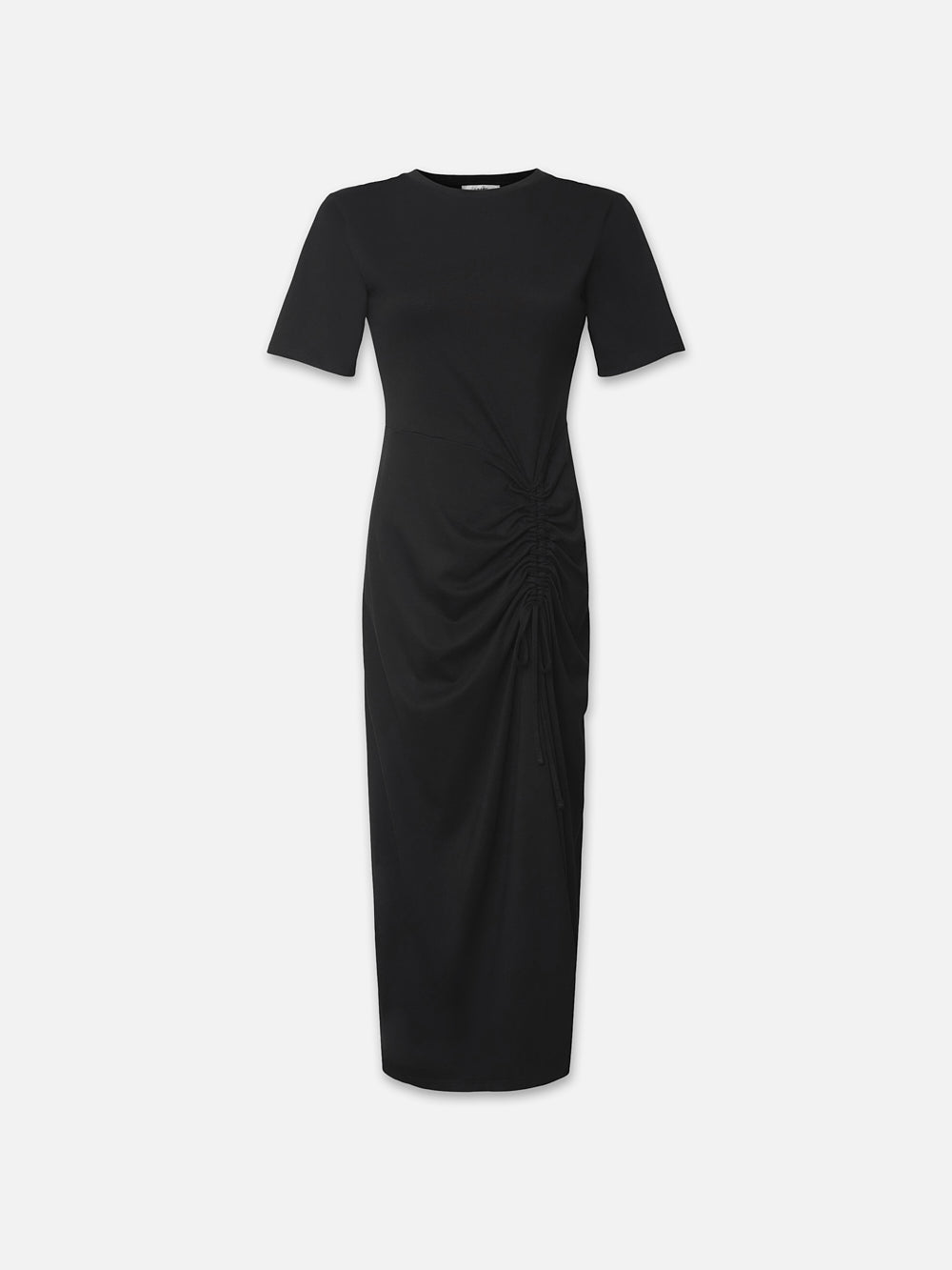 RUCHED FRONT TIE DRESS BLACK FRAME