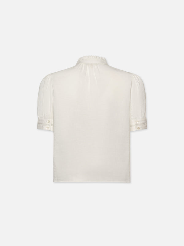 RUFFLE COLLAR INSET LACE TOP WHITE – FRAME