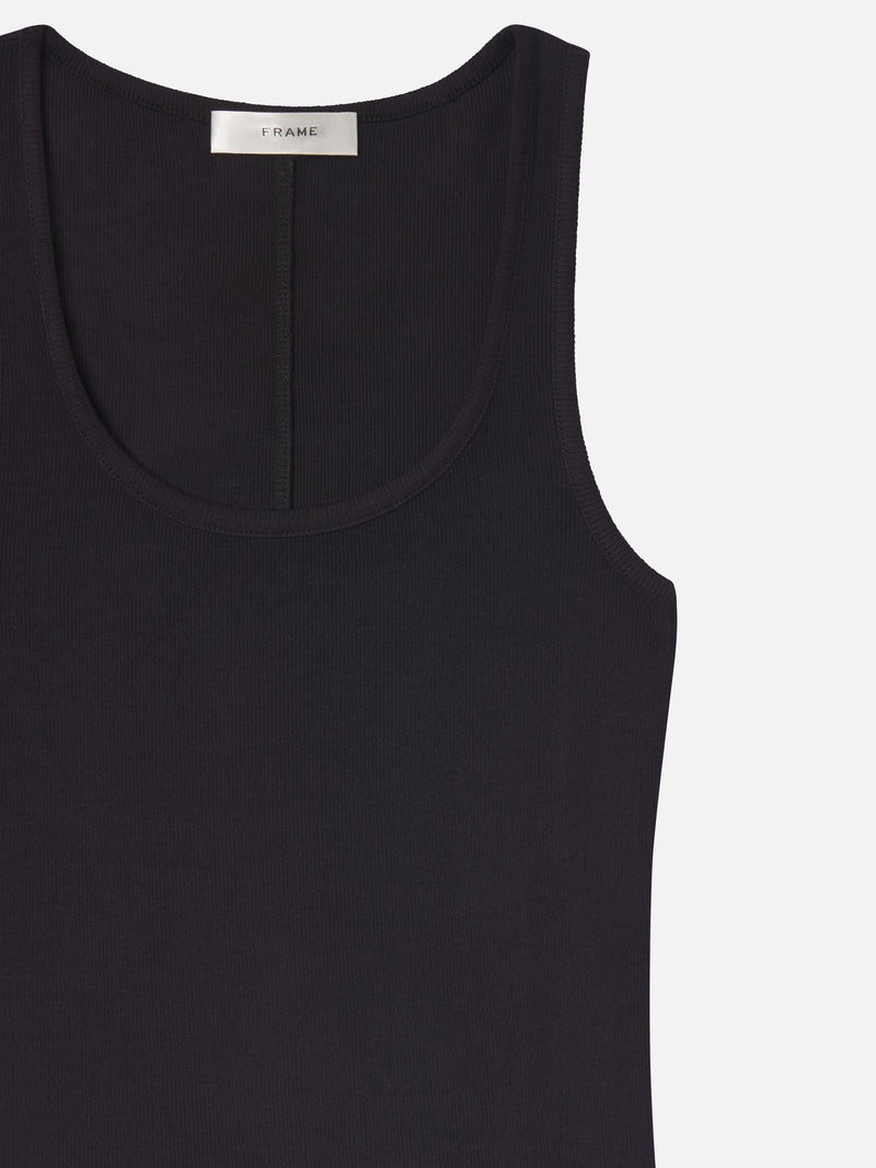 The Rib Scoop Neck Tank -- Black