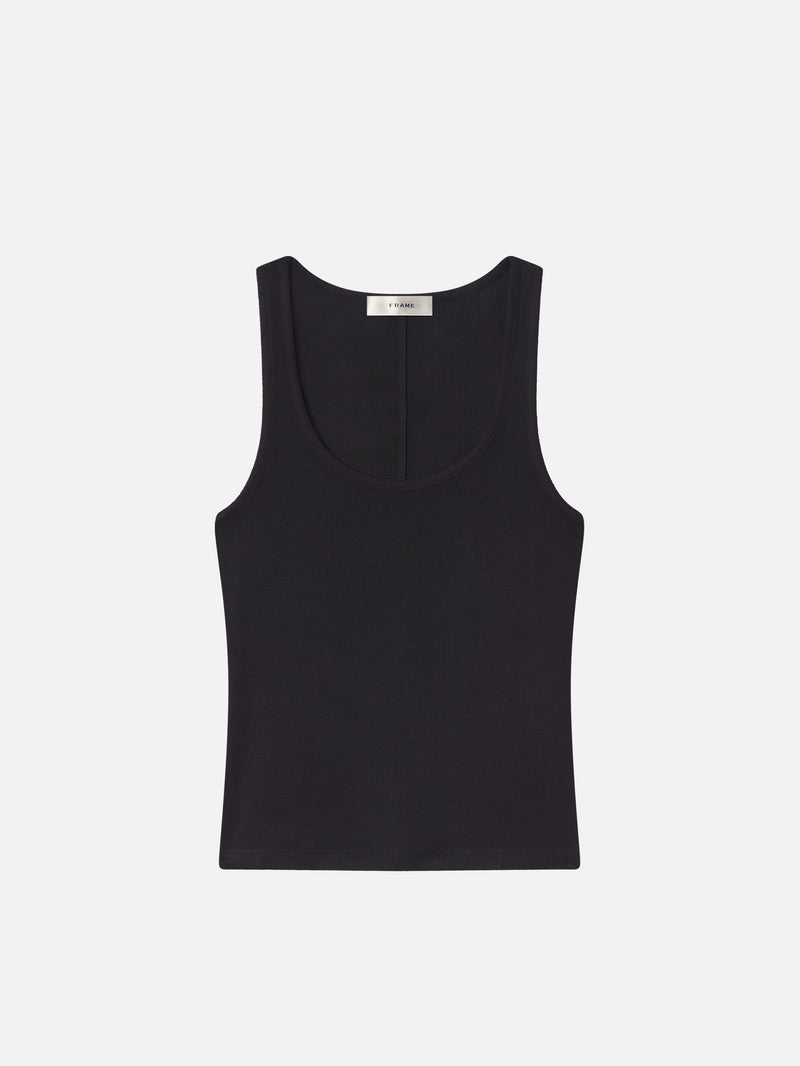 The Rib Scoop Neck Tank -- Black