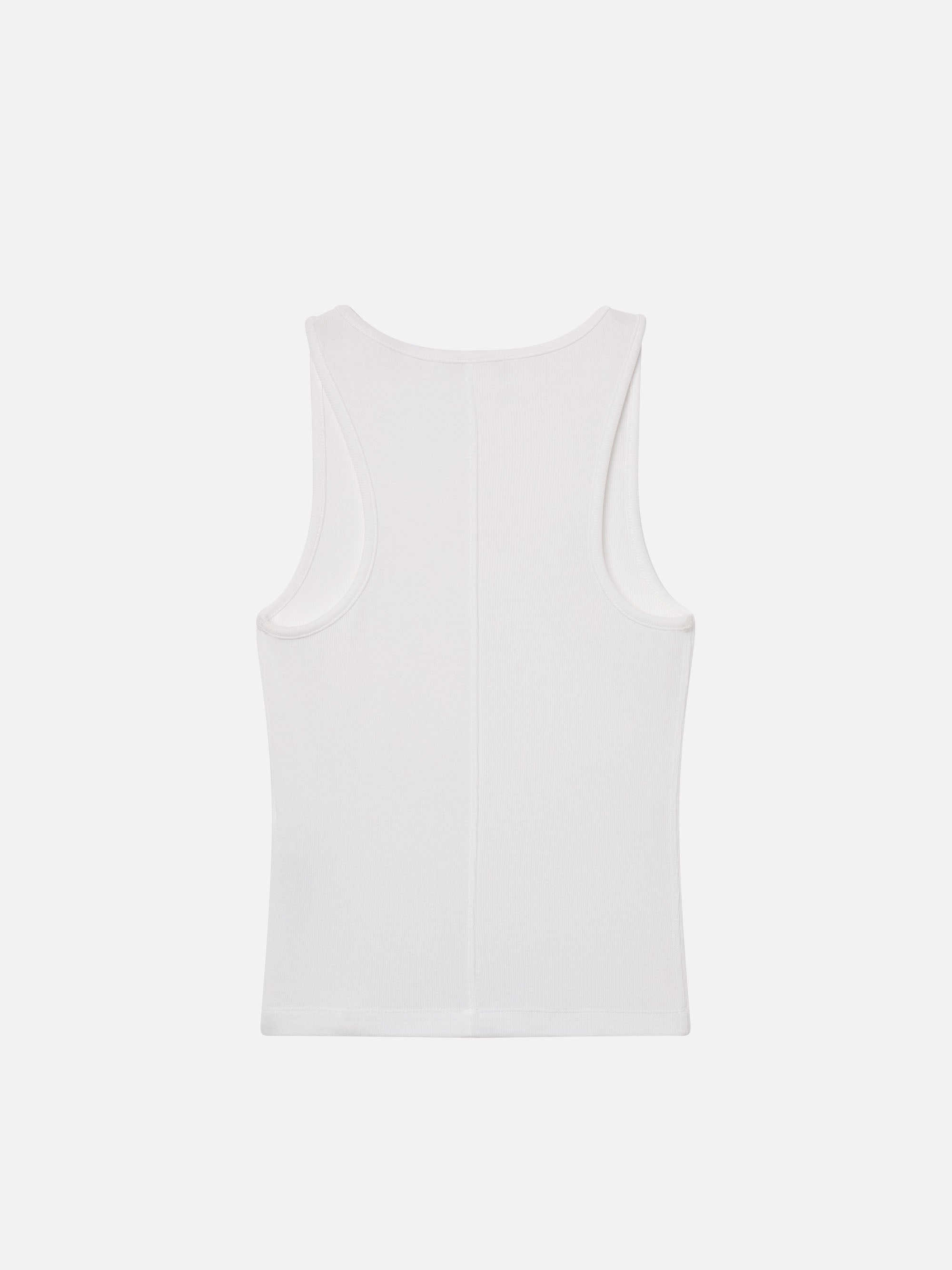 The Rib Scoop Neck Tank -- White