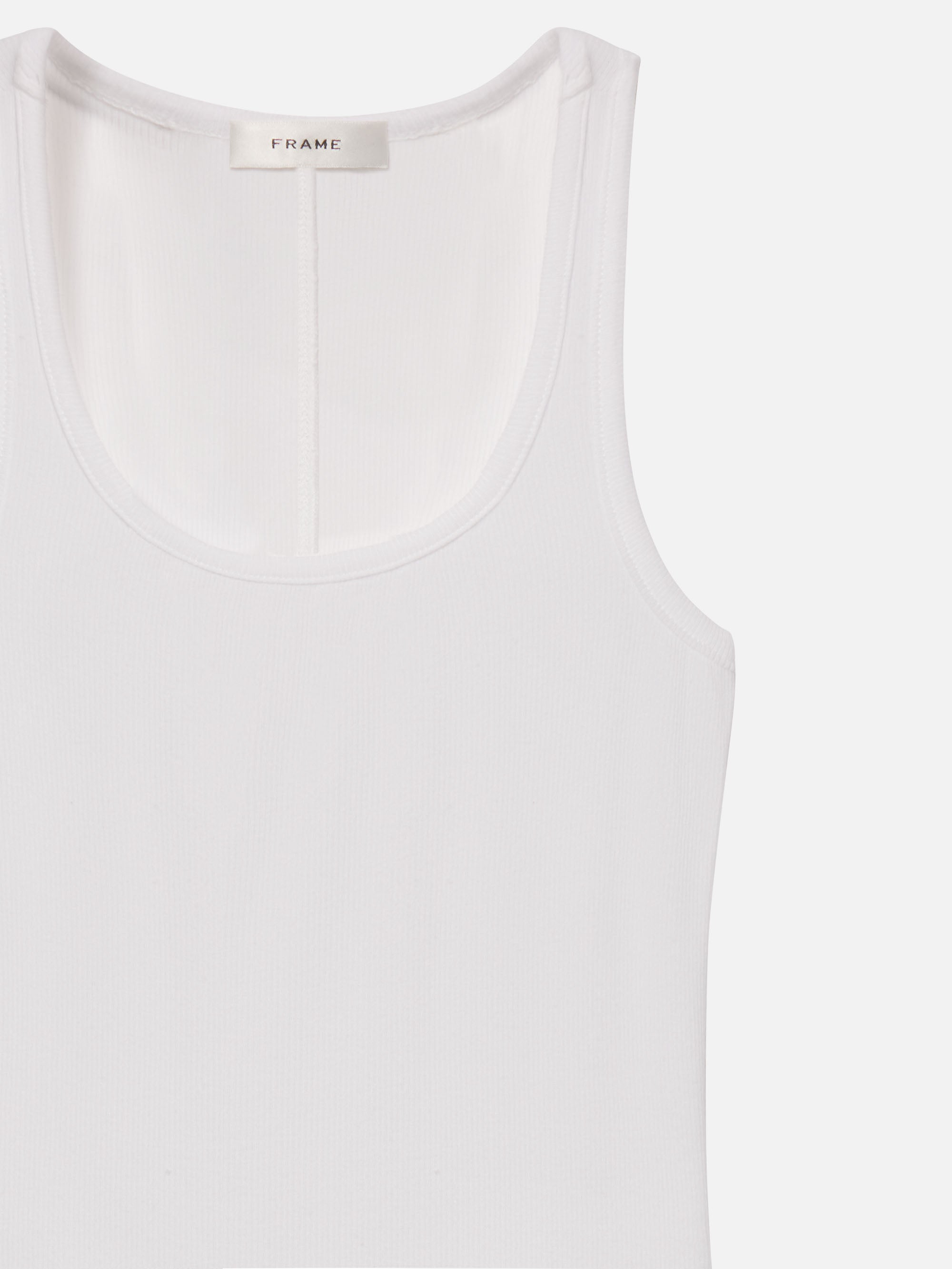 The Rib Scoop Neck Tank -- White