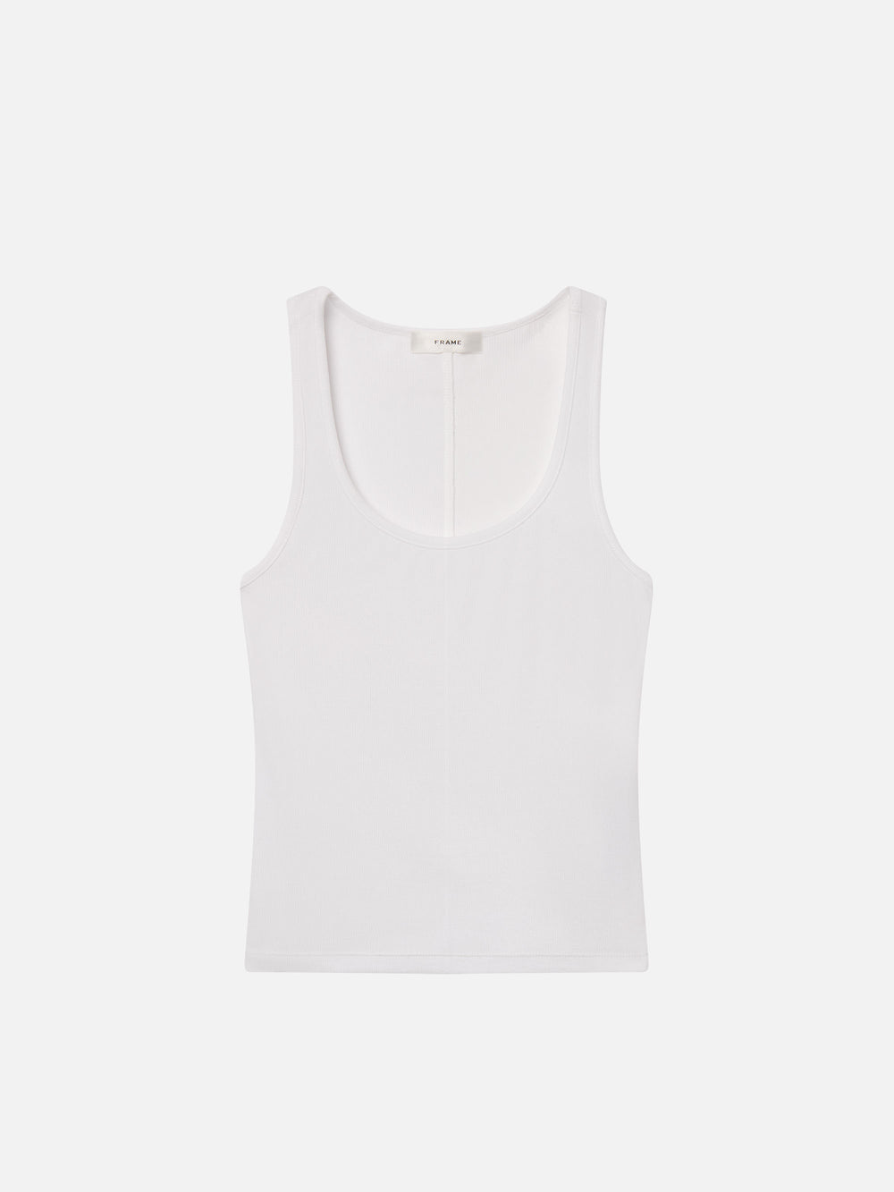The Rib Scoop Neck Tank -- White