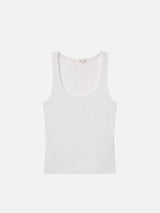 The Rib Scoop Neck Tank -- White
