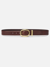 The Organic Round Buckle Belt -- Dark Brown