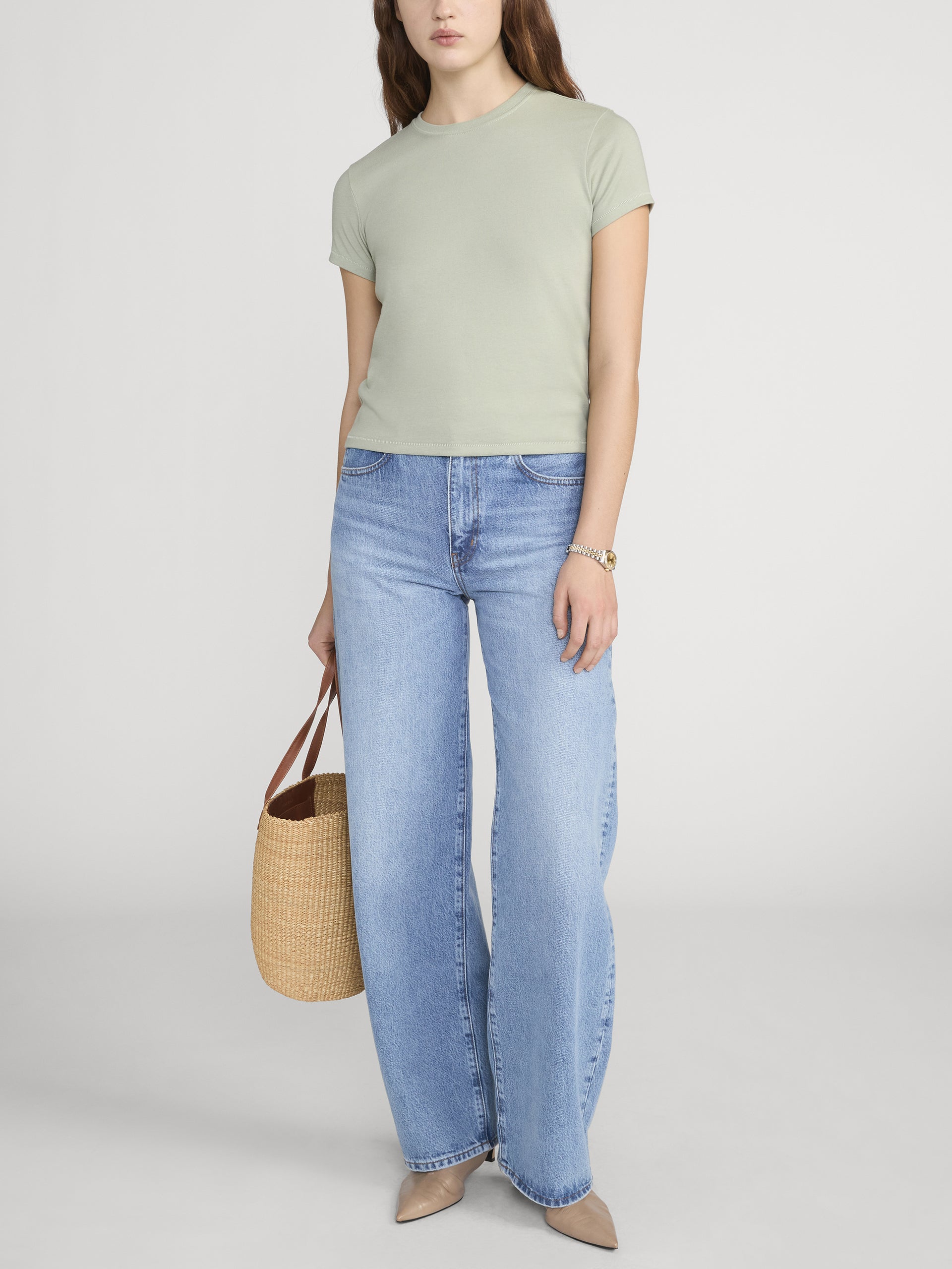 Tee on model front 