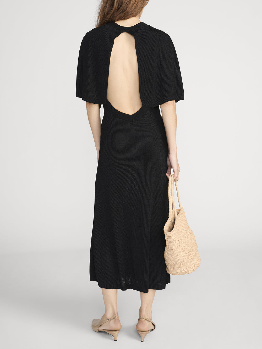 black flounce dress Taffeta Mini Flounce Dress