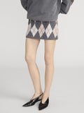 The Brushed Argyle Skirt -- Grey Multi