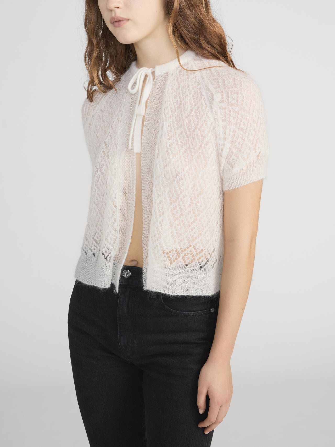 The Delicate Tie Sweater -- Cream