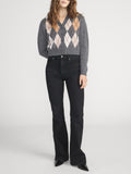The Brushed Argyle Cardi -- Grey Multi