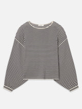 The Striped Slouchy Sweater -- Cream Multi