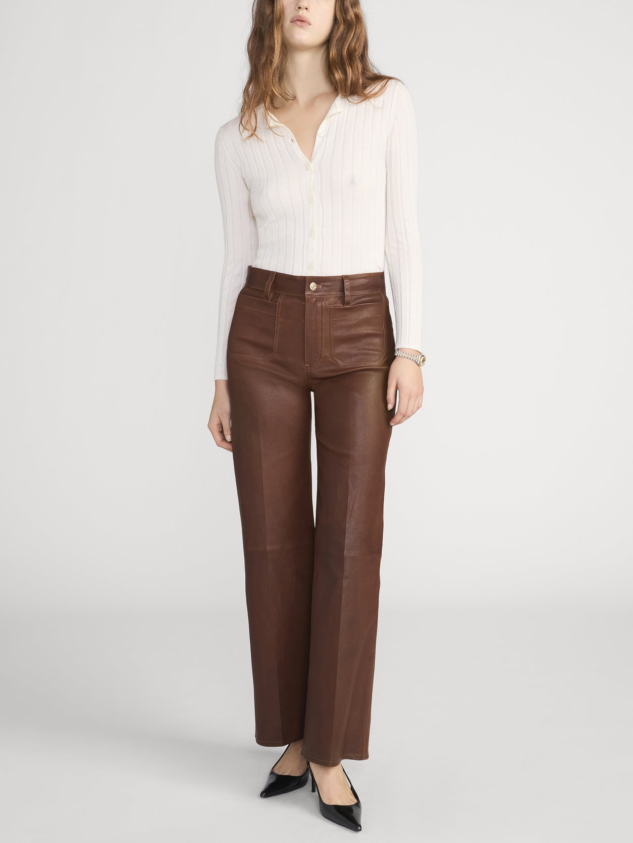 Le Slim Palazzo Modernist Pocket Leather -- Cedar