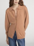 The Cashmere Collared Cardi -- Light Camel