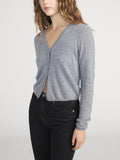 The Cashmere V Cardi -- Heather Grey