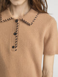The Leather Stitch Polo -- Camel