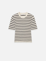 The Striped Knit Tee -- Cream Multi