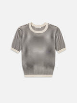 The Striped Gathered Sweater -- Cream Multi